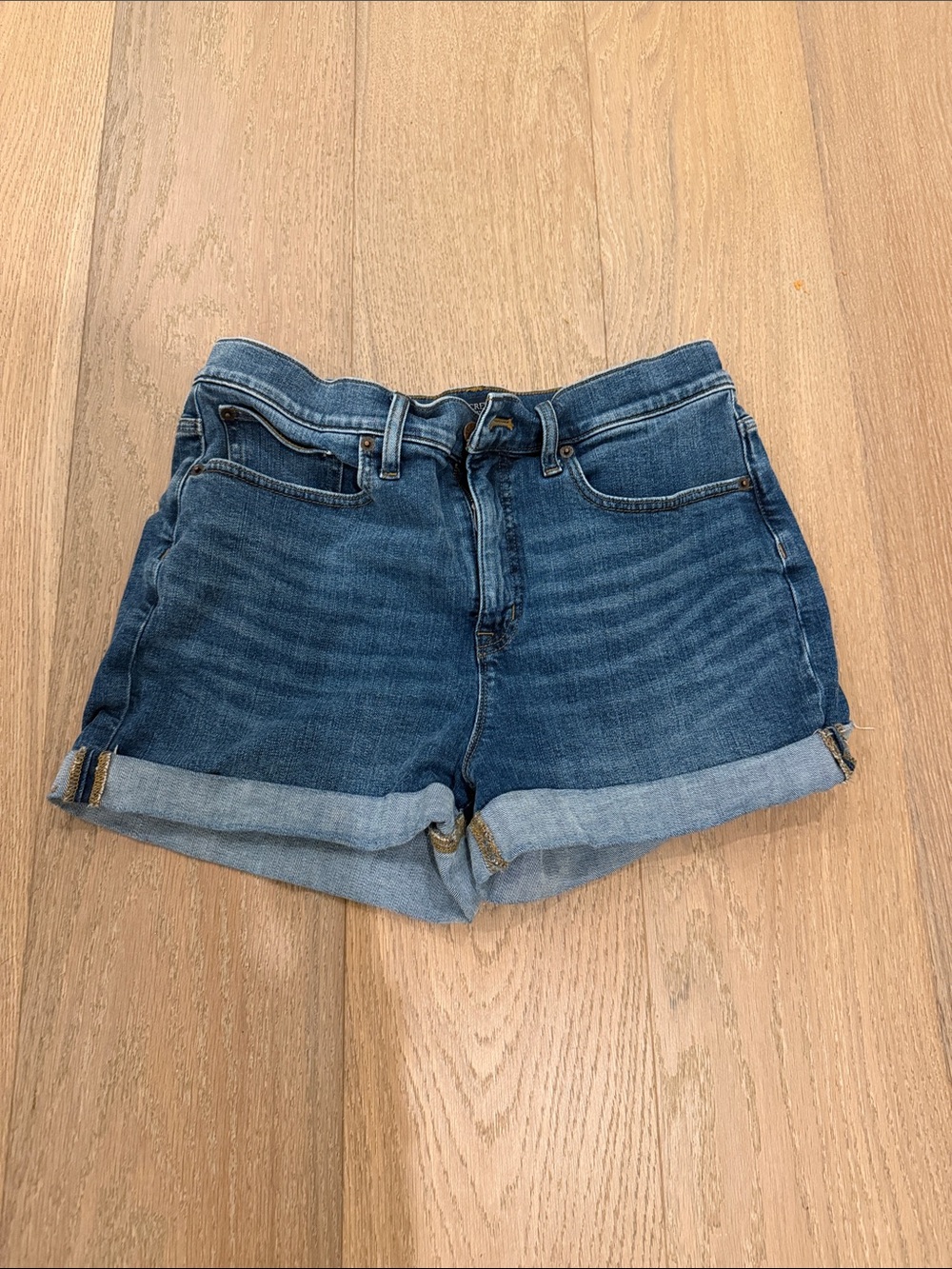 J. Crew Dark Blue Rolled Cuff Denim Shorts